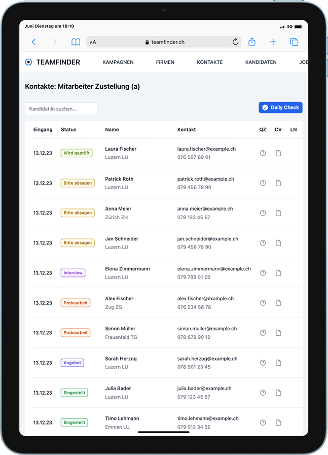 Step 5 - Bewerber managen & Tracking